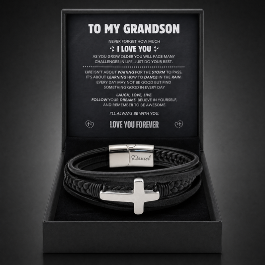 Grandson's Guardian Faith bracelet in gift box