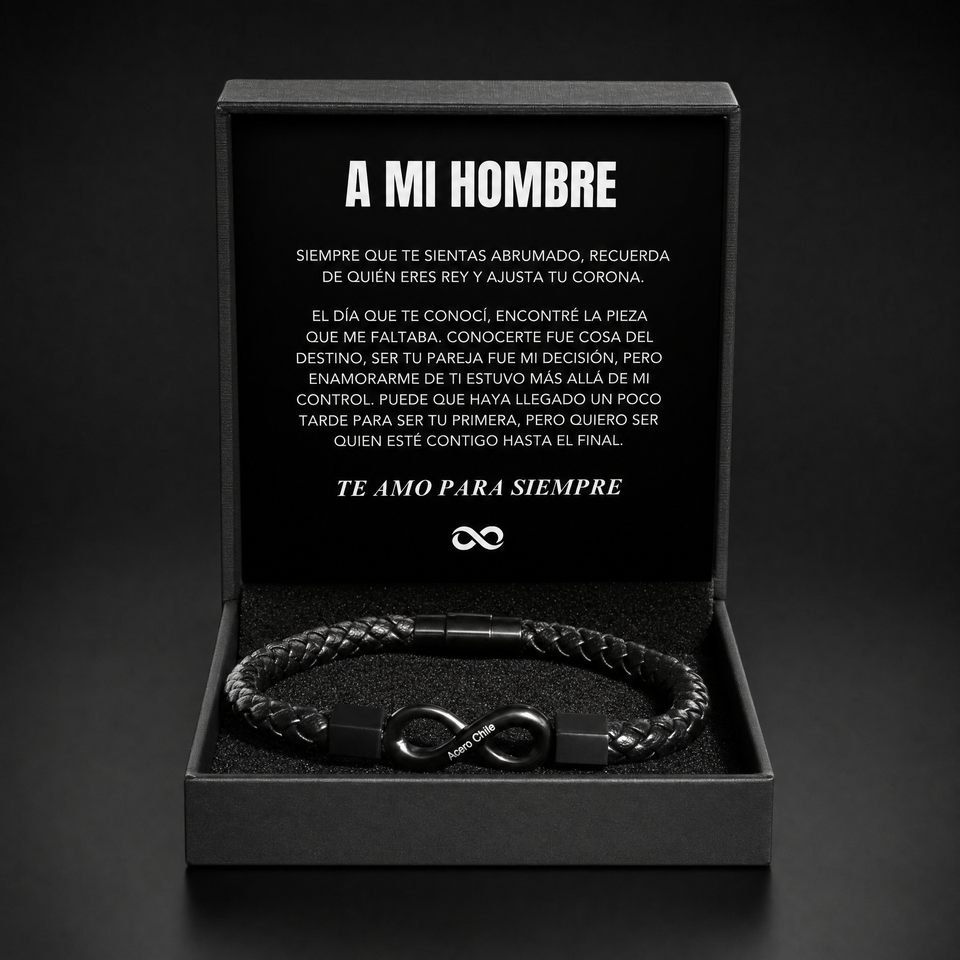 Para mi hombre pulsera infinita personalizada en caja de regalo